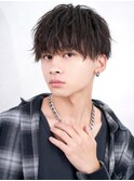 ツーブロックありラウンドマッシュ【緩めパーマ】