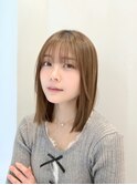 表参道酸性ストレートパーマ艶髪ミディアムレイヤーアッシュ30代