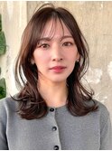 くびれレイヤーカット/ミディアムヘア/シャギー/30代/40代/50代