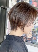 柔らかい丸みショートボブ×大人かわいい×ココアブラウン