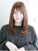 透けバングのナチュラルストレート
