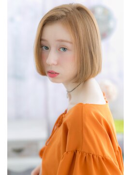 ミック ヘアアンドビューティー 大山店(miq  Hair&Beauty) 外国人風シルキーベージュ☆かきあげ前髪金髪ボブa1