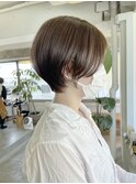 大人ショート丸みショートマッシュショートミルクティーベージュ