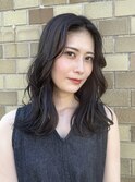 センターバング　アッシュブラウン　韓国風