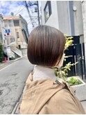パツっと切りっぱなし☆丸みショートボブ