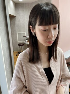 カームバイリコ 学芸大学(calm by liko) 斜めバング/グレージュカラー/デザインカラー/学芸大学