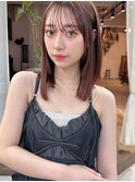 シースルーバング2way前髪顔周りトミディアム切りっぱなしヘア