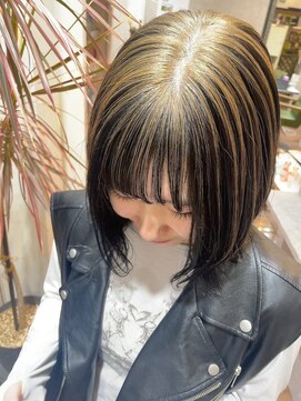 ヘアーワークス ボナ(HAIR WORKS bona.) 髪質改善デザインカラー ハイライト ハイトーン バイカラー