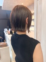 キャアリー(Caary)&nbsp;福山美容室人気Caary 外ハネ切りっぱなし透明感ツヤツヤ春カラー