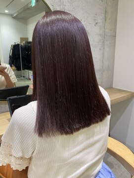 ガーデン オオタカノモリ(garden otakanomori) 切りっぱなしミディ/暖色艶カラー/ブリーチなしピンクカラー