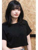 ポルコ(porco.)&nbsp;くびレイヤー前髪黒髪イメチェンアンブレラカラーこなれミディ