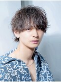 サーフカール/ 刈り上げセンターパート/ブルーブラック[新宿駅]