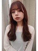 レイヤーカット　レッドブラウン