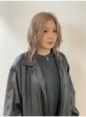 レイヤーカットダブルカラーハイトーンミルクティーベージュ