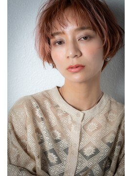 カバーヘア ブリス 戸田公園西口店(COVER HAIR bliss) オレンジベージュアッシュ小顔ショートボブw戸田公園20代30代