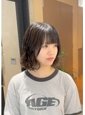 ボブ×ゆるめパーマ×黒髪