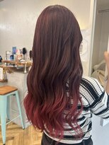 ロミー 本厚木(ROMMY.) 裾グラデーション◎ダークレッド◎ローズブラウン◎エンドカラー