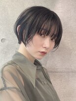 ソラ 表参道(SORA)&nbsp;[SORA見藤] ハッシュカット　顔まわりレイヤー　黒髪スタイル