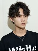無造作センターパート×波巻きスパイラル