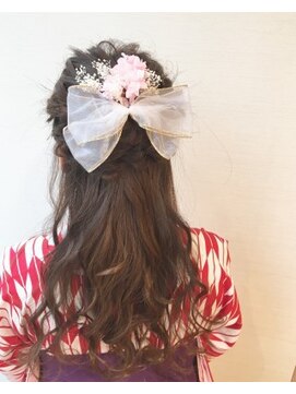 ピーディーフィノ 大通(PD fino) 卒業式 ふんわり編み込みハーフアップ