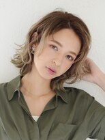 アース 三軒茶屋店(HAIR&MAKE EARTH) 三軒茶屋_レディース_ミディアム_コテ巻き_ブラウン_ハイトーン