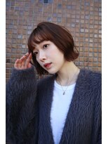 セシルへアー 福岡天神店(Cecil hair)&nbsp;くびれ外ハネボブ/マロンベージュ/丸みボブ