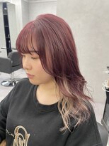 ファイブバイジエクト 堀江(FIVE by The Ect)&nbsp;インナーカラー　チェリーレッド　インナーベージュ