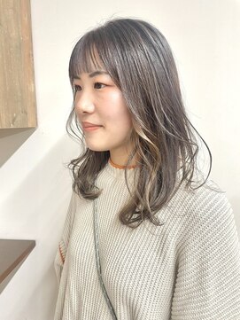 ベルクープス 天王寺店(Belle Coupes) 【BelleCoupes】ふんわりレイヤー インナーカラーベージュ