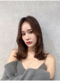 簡単スタイリングヘアセンターパートゆるふわロングハイレイヤー