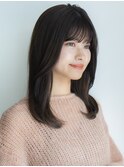 イメチェン ワイドバング ミディアムレイヤー 美髪