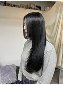 【流れる艶髪】小顔レイヤー/ブルーブラックカラー（ブルベ冬）