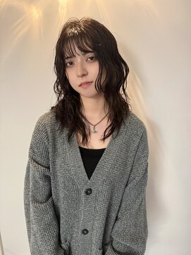 ギグスダブル 栄久屋大通店(gigs double) ダークブラウン/レイヤーカット/ウルフパーマ