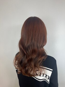 ヘアデザイン アンジェロカフェ(Hair Design Angelo cafe) ピンクブラウンカラー／ロングスタイル【20代30代40代】