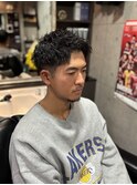 ツーブロック×ツイストパーマ