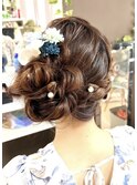 ふわふわサイドシニヨン【横浜/ヘアセット/着付け】
