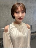 ダークブルーミルクティーブロンドワンホンレイヤーデジタルボブ