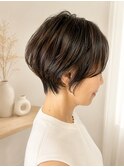 ショート　ボブ　髪質改善　白髪ぼかし【二条】