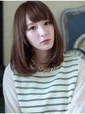 大人ストレートボブ × ミルクティーベージュ　【池袋】