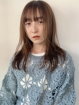 コフィー バイ メルト 吉祥寺(cofy by melt) 《cofy》ストレートロブベージュ透け感アッシュハイライト抜け感