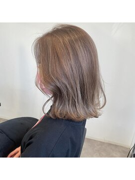 ナンバー(number+) 透明感抜群♪ダブルカラーブリーチミルクティーグレー