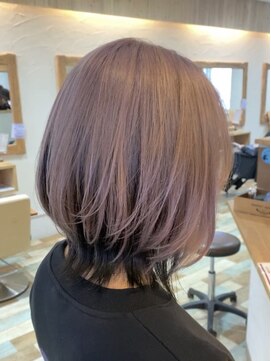 ニコ ヘアリラクゼーション(Nico hair relaxation) レイヤーボブラベンダーピンク*ボブパーマかわいい10代20代