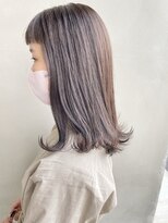 ヘアー アイス 御器所本店(HAIR ICI) 20代30代大人可愛いオン眉外ハネボブオリーブグレージュ