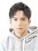 爽やかアップバング短髪メンズショートツーブロック刈り上げ