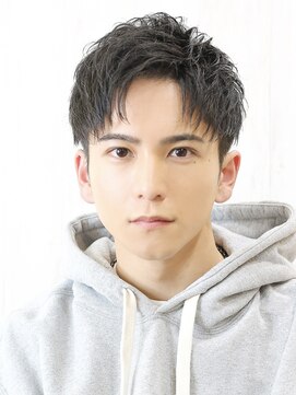 ベーア(Bar) 爽やかアップバング短髪メンズショートツーブロック刈り上げ