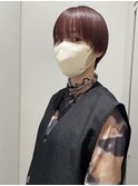 ショートボブ ピンクラベンダー