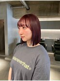 デザインカラーレイヤーカットウェットヘア夏オリーブベージュ