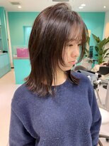 ユー イケブクロ(u Ikebukuro)&nbsp;ワンカラー/ブリーチなし/オリーブベージュ/外ハネレイヤー