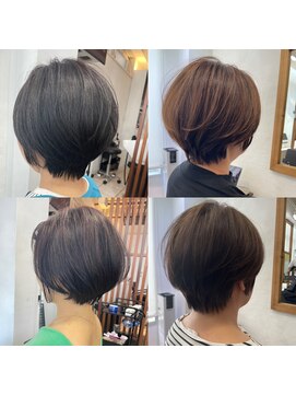 ハーツ(Heart's) 白髪ぼかし/イメチェンヘアスタイル/前髪カタログ/ショートボブ