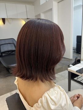 アルメリア 池袋(Arumeria) ピンクブラウンボブくびれボブ韓国風ヘア