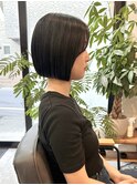 島田/ぱっつんボブ 大人 モード サイドバング 髪質改善 縮毛矯正